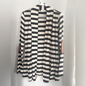 Boutique Elbow Patch Striped Cardigan